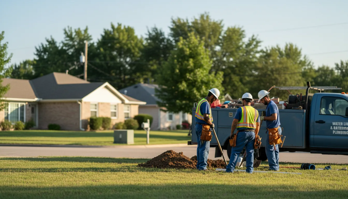 Residential water line and bathroom plumbing service in Russell, IA